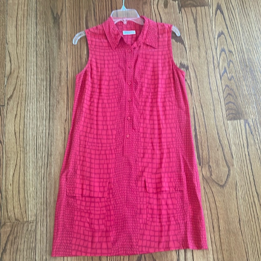 Equipment Red Sleeveless Dress, Small